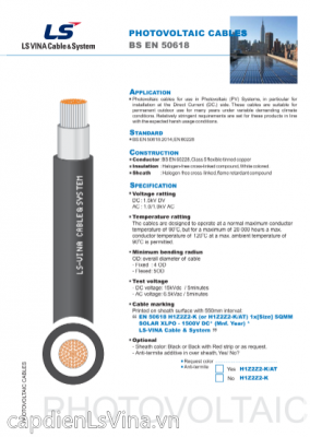 Catalogue cáp năng lượng mặt trời LS VINA 2024