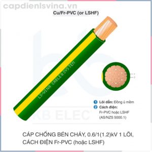 Cáp chống bén cháy 1 lõi cách điện LS VINA 0.6/1(1.2)kV Cu/Fr-PVC (LFSH)